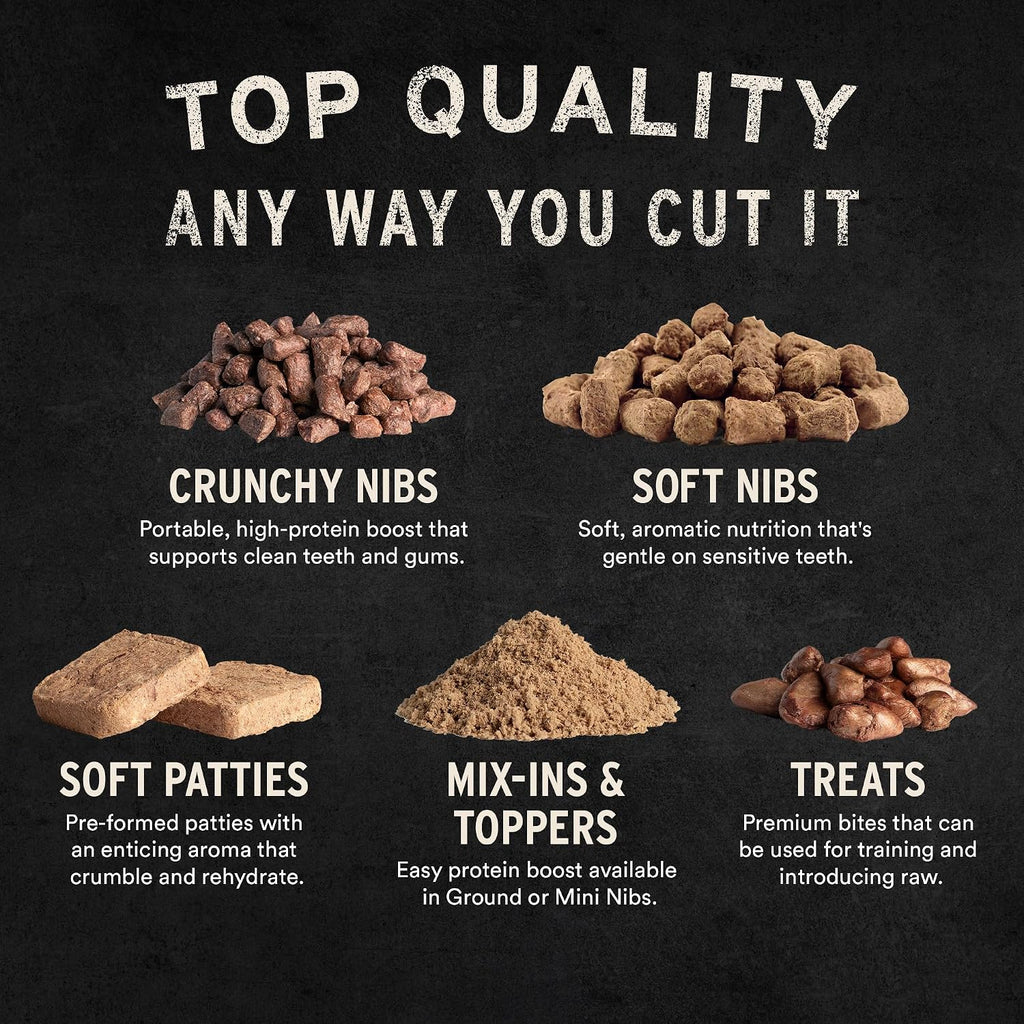 Vital Essentials Freeze Dried Dog Food, Turkey Mini Nibs, 14 oz Bag | Crunchy, Complete Meal or Topper, Made With 96% Turkey, Organs & Bone, High Protein Raw Nutrition, Grain-Free Recipe