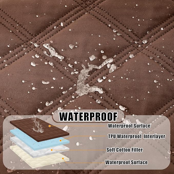 Smiry Waterproof Dog Bed Cover Blanket 30x70, Soft Reversible Pet Blanket, Washable Leakproof Cats Dogs Couch Cover for Sofa, Couch, Furniture, Brown/Beige