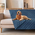 gogobunny 3X Stronger Waterproof Pet Blanket, Scratch Proof Furniture Protector for Dogs Cats, Reversible Cover 68x82 Inch, Dark Blue