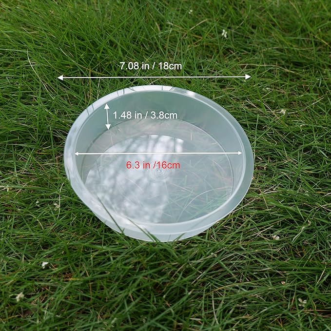 2pcs Plastic Round Bird Feeders Bowls, Wild Birds Seed Feeder Tray Bird Bath Water Bowls Accessories for Feeding Station Tray Perfect for attracting Birds