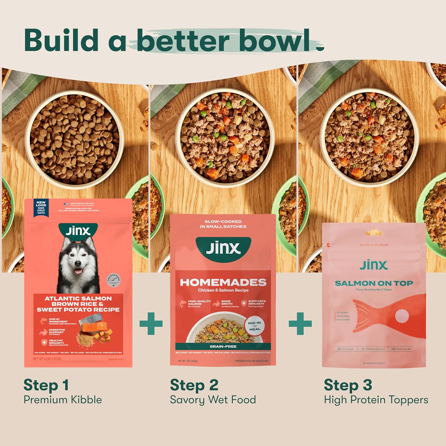 Jinx Grain Free Dry Dog Food - Real Salmon, Sweet Potato & Carrot, 30lb | Premium Kibble for Digestive Support & Healthy Immunity - No Fillers, All Lifestages (Puppy, Adult & Senior), Breeds & Sizes