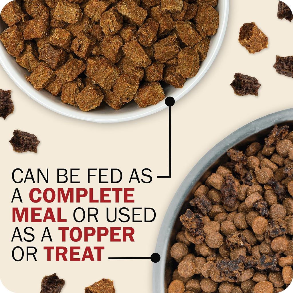 Redbarn Powerfood Air Dried Dog Food - 95% Beef & Beef Organs - High Protein Grain-Free Non-GMO Premium Dry Full Feed or Topper Made in USA with Omega 3 Salmon Oil Flaxseed - 2lb