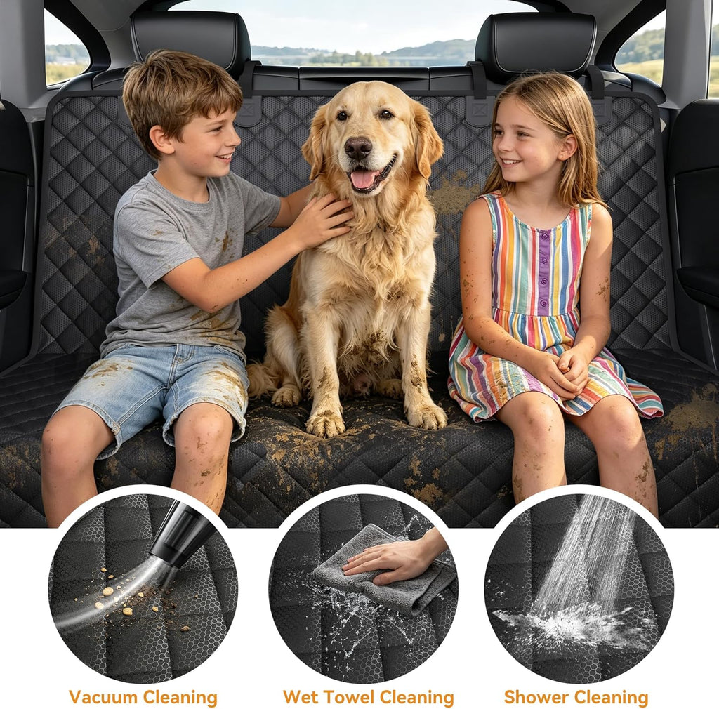 Dog Car Seat Cover for SUV, Waterproof Back Seat Cover for Toyota Tacoma/Jeep Grand Cherokee/Ford Explorer/Ranger/Chevrolet Colorado, Scratch-Proof Nonslip Durable Rear Seat Cover for Dogs