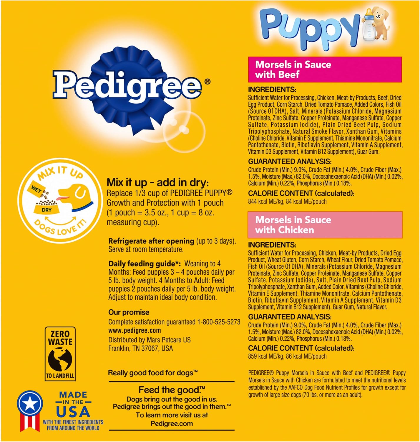 Pedigree Puppy Soft Wet Dog Food 8-Count Variety Pack, 3.5 Oz Pouches, 8 Count (Pack of 1)