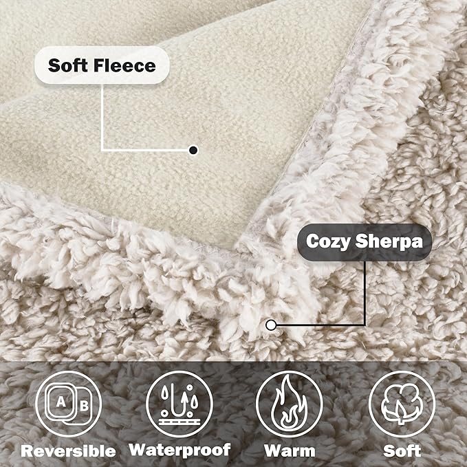 Kritter Planet Waterproof Dog Blanket, Reversible Water Proof Pet Blanket for Couch, Bed & Car, Washable Couch Covers for Medium Dogs - Protects Furniture from Fur, Dirt, and Accidents