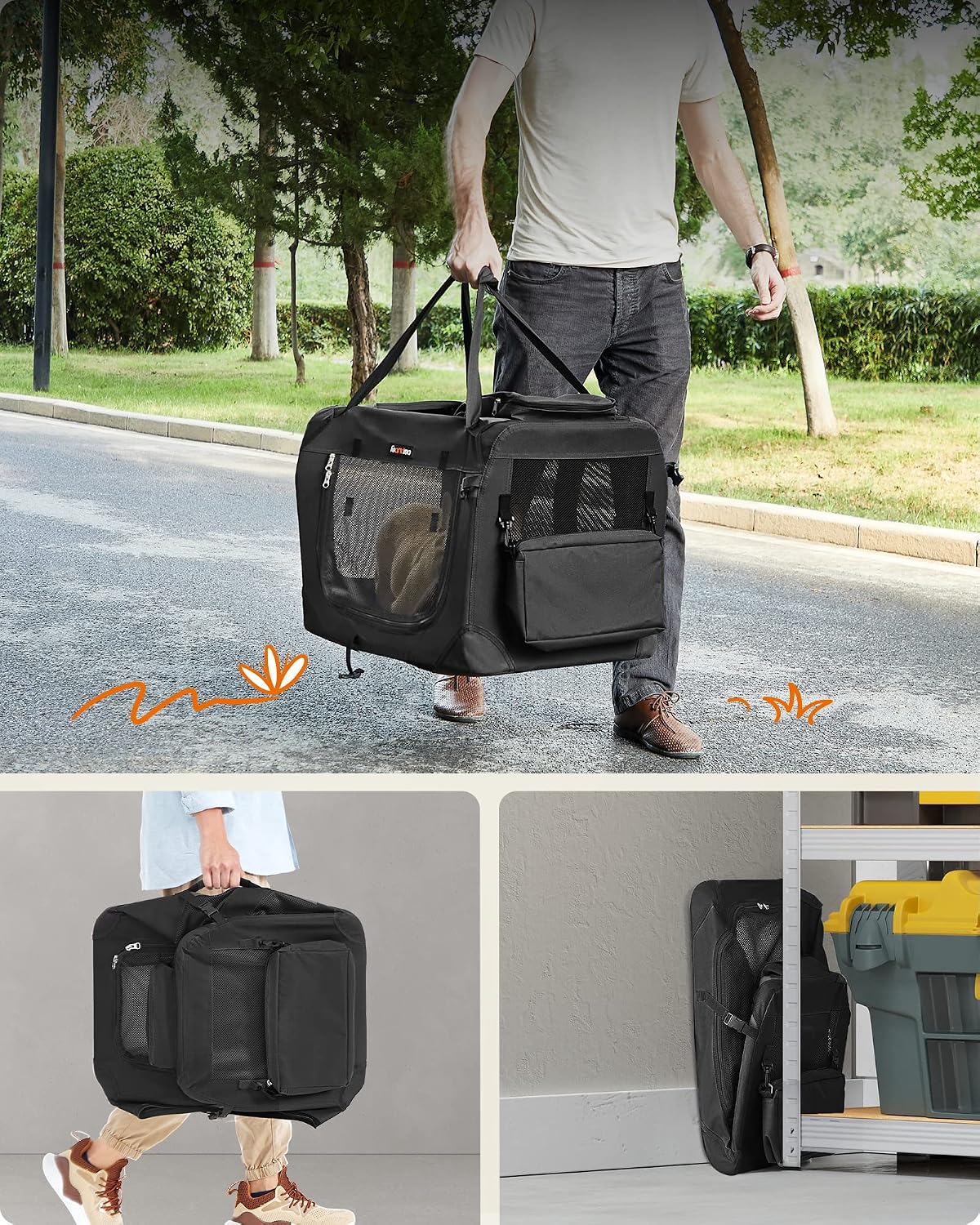 Feandrea Schwarz Pet Carrier M