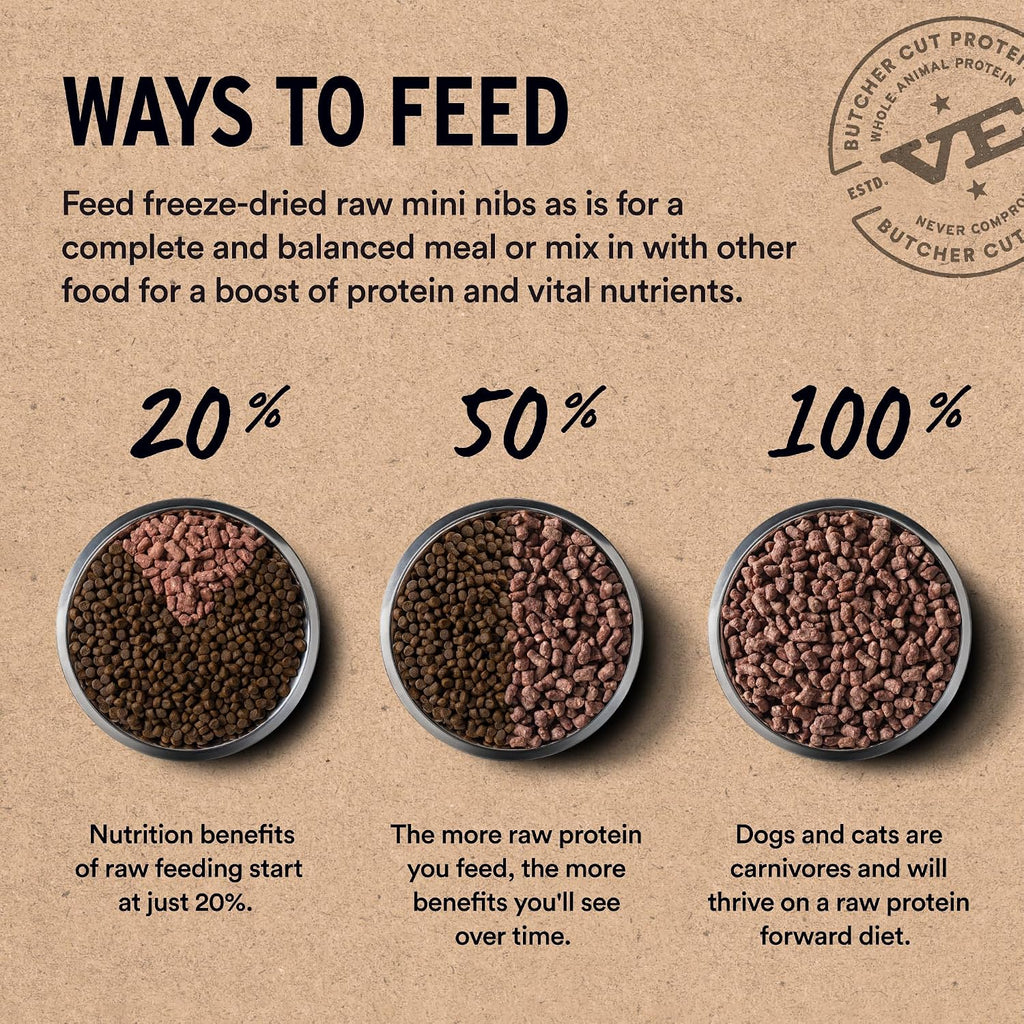 Vital Essentials Freeze Dried Dog Food, Turkey Mini Nibs, 14 oz Bag | Crunchy, Complete Meal or Topper, Made With 96% Turkey, Organs & Bone, High Protein Raw Nutrition, Grain-Free Recipe