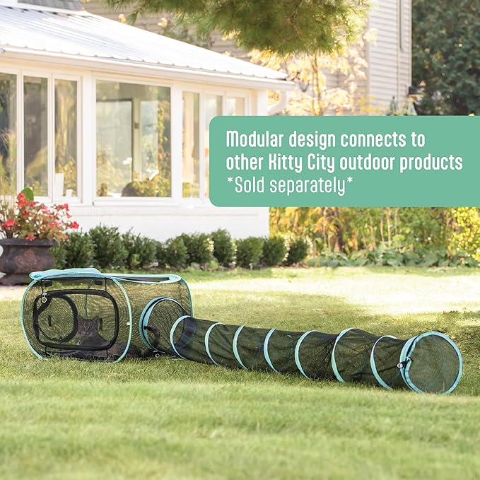 Kitty City Outdoor Catio Furniture and Play Kits for Cats, 10' Tunnel/Medium