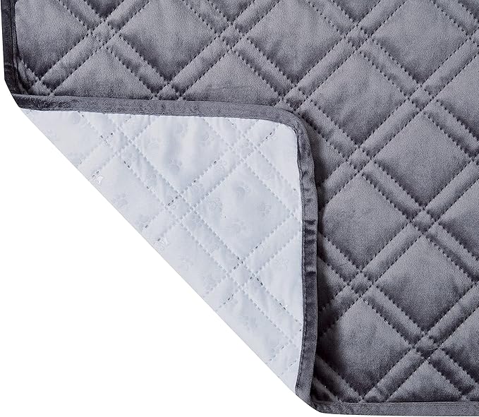 Brilliant Sunshine Premium Calming Dog Bed Mat, Silky Velvet, Removable Washable Cover, Cushion Protector and Couch Covers for Dogs, Pets, Cats, Large, Grey