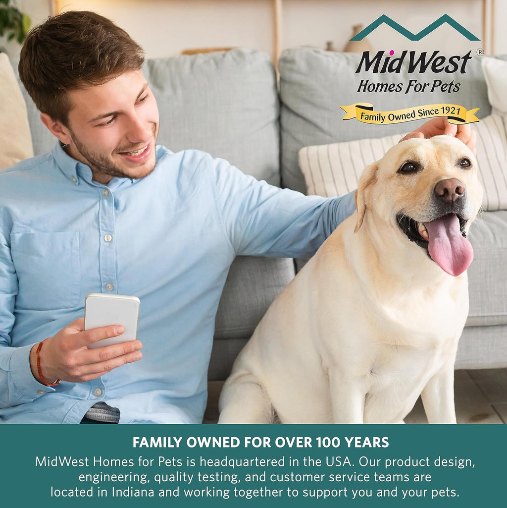 Midwest Homes for Pets 42-Inch New World Crate for Large Breeds, 71-90 lbs, Single Door Folding Dog Crate, Leak-Proof Tray & Secure Latch, Portable, Durable & Easy to Assemble