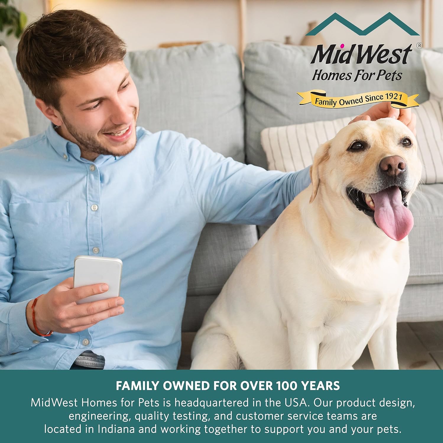 Midwest Homes for Pets 42-Inch New World Crate for Large Breeds, 71-90 lbs, Single Door Folding Dog Crate, Leak-Proof Tray & Secure Latch, Portable, Durable & Easy to Assemble