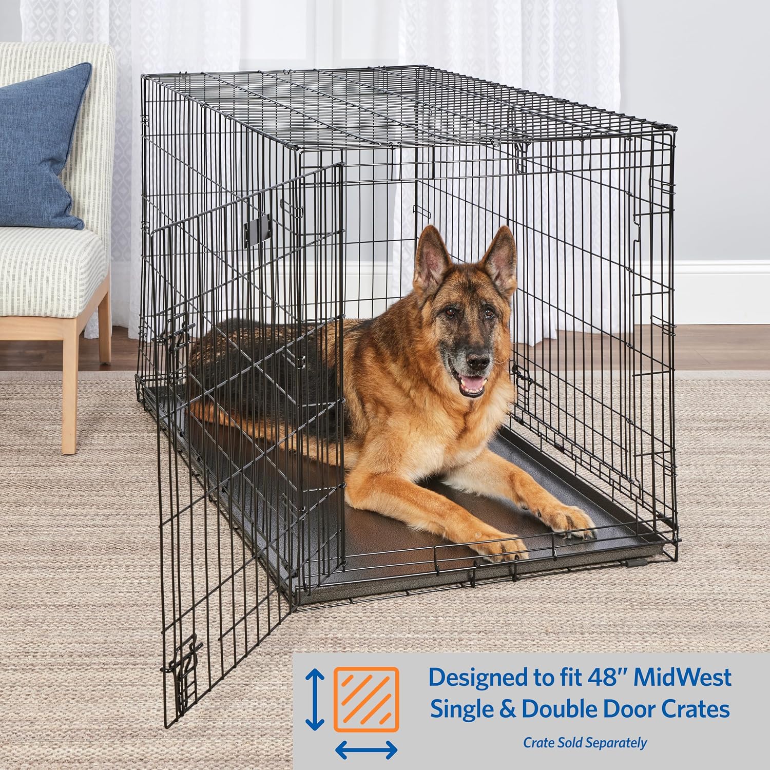 MidWest Homes for Pets Metal Dog Crate Replacement Pan; 48 inch