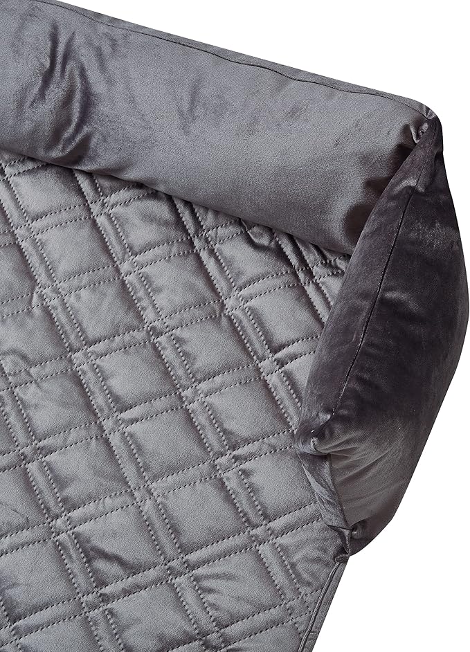Brilliant Sunshine Premium Calming Dog Bed Mat, Silky Velvet, Removable Washable Cover, Cushion Protector and Couch Covers for Dogs, Pets, Cats, Medium, Grey