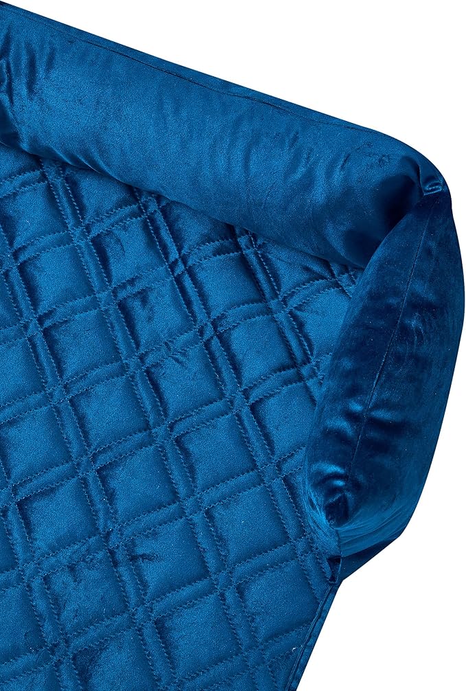 Brilliant Sunshine Premium Calming Dog Bed Mat, Silky Velvet, Removable Washable Cover, Cushion Protector and Couch Covers for Dogs, Pets, Cats, Extra Large, Dark Blue