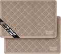 GORILLA GRIP Cat Litter Box Mat, Water Resistant, US Designed Kitty Litter Trapping Mats, Easy to Clean, Scatter Control, Less Mess and Clean Floors, Kitten Supplies for Indoor Cats 24x17 Beige 2 Pack