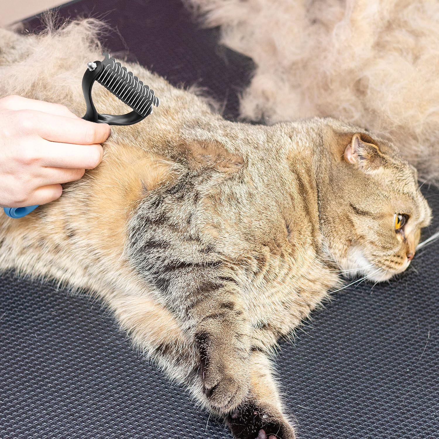 Dog Undercoat Rake 2-Sided Shedding Comb with 26-Tooth | Deshedding Dog Brush for Short Long Hair Coat, Pet Tangles Mat Remove, German Shepherd Husky Brush, Double-Sided Cat Brush